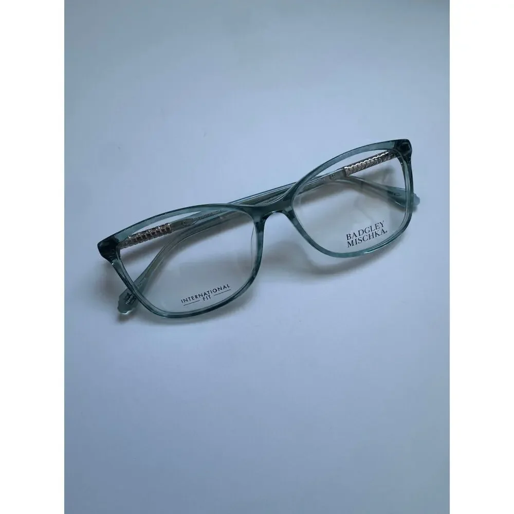 NEW Badgley Mischka Teddi International Fit turquoise blue eyeglasses
